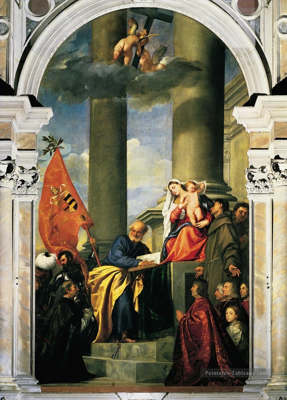 Madonna Pesaro Tiziano Titien Peintures à l'huile